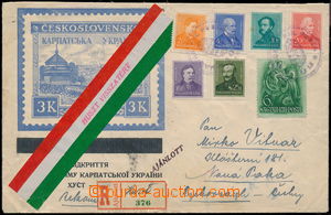 181448 - 1939 ZÁBOR / CHUST  obálka s přítiskem 3K čs. známky P