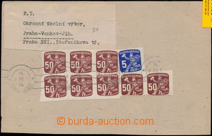 181466 - 1946 address cut square from newspaper parcel, with high fra