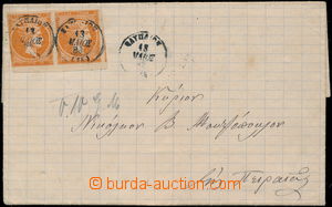 181528 - 1883 skládaný dopis vyfr. 2-páskou zn. Velká hlava Herma