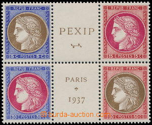 181689 - 1937 Mi.353-356, stamps from souvenir sheet PEXIP in block i