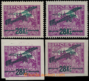 181699 -  Pof.L3 + L3B, I. provisional air mail stmp. 28Kč/1000h vio