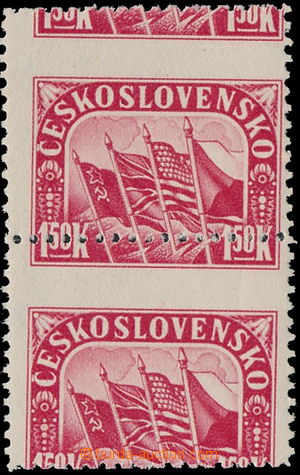 181709 - 1945 Pof.403, 1. výročí SNP, 1.50K červená, svislá 2-p