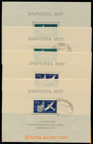 181801 - 1937 Mi.Bl.1-2, sestava 4 aršíků DAPOSTA, vždy svěží 