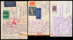 181803 - 1940-43 ZÁBOR / CHUST  sestava 3ks pohlednic zaslaných do 