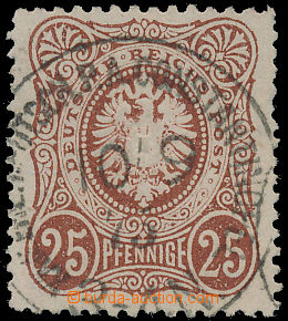 181818 - 1875 Mi.V35a, předběžná zn. Orel 25 Pfenninge červenohn