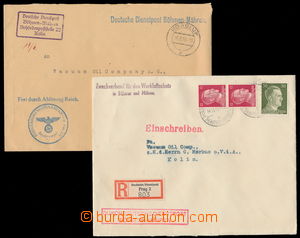 181871 - 1939-41 2 off. letters to Kolín, 1x without franking, viole