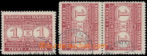 181885 - 1940 Pof.PD1, Definitive issue 1 Koruna, vertical pair + sin
