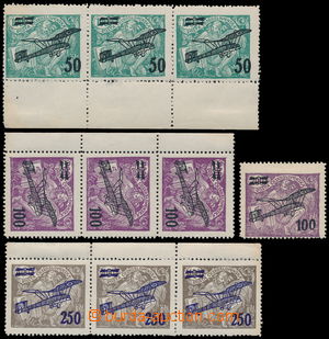 181908 -  Pof.L4-L6, complete set in strip-of-3 with margin, 100h in 