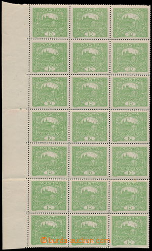 181911 -  Pof.6A, 10h zelená, krajový svislý 21-blok, HZ 13¾ 