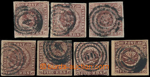 181917 - 1851-1854 Mi.1, AFA1Ia, 1IIa, FIRE R.B.S., sestava 7ks, 3x t