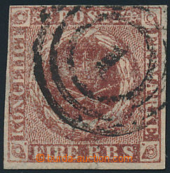 181918 - 1851 Mi.1, AFA1Iaz, Coat of arms FIRE R.B.S. red-brown, brok