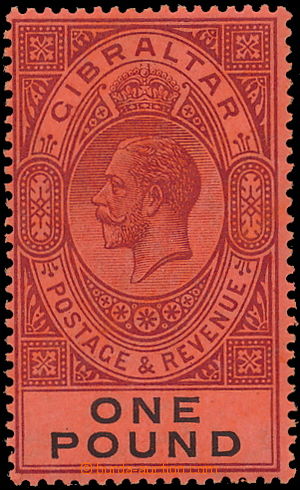 181927 - 1912 SG.85, Jiří V. 1£ tmavě purpurová a černá / 