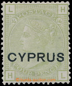181936 - 1880 SG.4, Viktorie 4P šedozelená přetisk CYPRUS; kat. &#