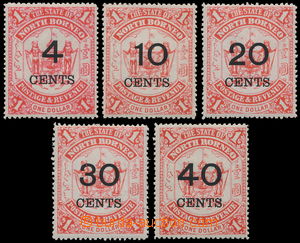 181941 - 1895 SG.87-91, Znak $1 s přetisky 4C-40C; bezvadná a kompl