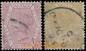 181950 - 1883 SG.64w, 69w, Viktorie 4C hnědá a 30C claret, obojí s