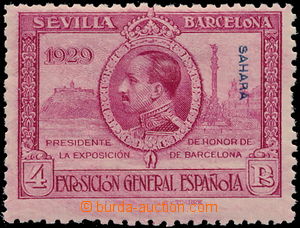 181958 - 1929 Mi.34, Výstava Sevilla 4Pta lila s přetiskem SAHARA; 