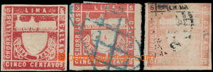 181984 - 1871 Sc.19, 19a, Lokomotiva a Znak, 5C scarlet poštovně ne