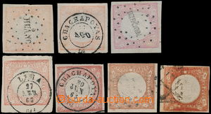 181988 - 1862 Sc.12, Znak UN DINERO 7ks, světle červená až hnědo