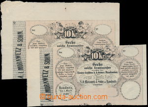 182010 - 1849 PROVISIONAL COUPONS 10Kr Raudnitz (Roudnice n./L.), A. 