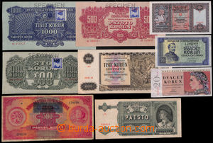 182022 - 1939-49 Ba.44, 50-52, 66-68, 72, 83, sestava 9ks bankovek Sp