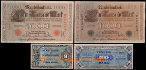 182031 - 1910-1944 NĚMECKO Pi.44b, 45b, říšské 1000M červené a