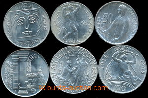 182039 - 1947-93 sestava 6ks pamětních mincí: 50Kčs SNP 1947, 50K
