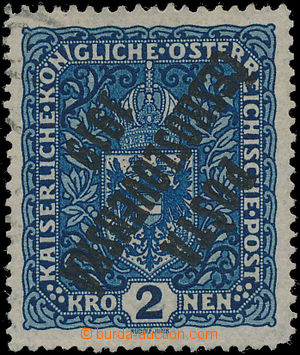 182066 -  Pof.48Ia Pp, Znak 2K modrá s PŘEVRÁCENÝM PŘETISKEM, ú