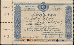 182126 - 1926 Identity-card for entrance on/for ustavující general 