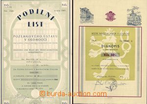 182139 - 1929-47 comp. 4 pcs of bank documents: Podílový sheet on/f
