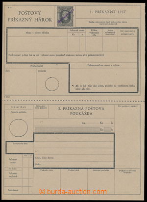 182145 - 1945 CPA2.3B, Hlinka 50h, ruční fialový přetisk ČESKOSL