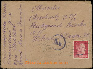182175 - 1942 KT AUSCHWITZ - Teichgrund, dopis zaslaný z Ukrajiny do