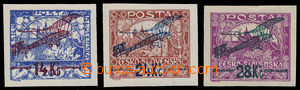 182256 -  Pof.L1-L3, I. provisional air mail stmp.; complete set, ver