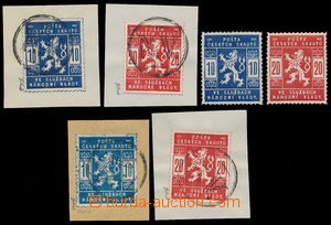 182268 - 1918 Pof.SK1, SK2, basic set 10h blue + 20h red * and on cut