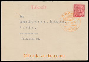 182274 - 1939 PRAČ1B, PRAGUE / MOBILE POST OFF. (BUS) 16.V.39/ 1e, A