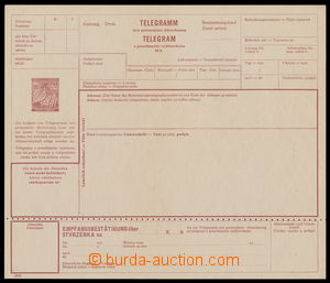 182305 - 1939 CTÚ1a, Telegram with stamp. 40h Linden Leaves brown, r