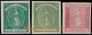 182310 - 1866 SG.1-3, ZT pro první vydání na bílém ručním pap