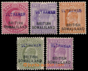 182315 - 1903 SG.26c-28, indické Edvard VII, 1A-8A s přetisky BRITI