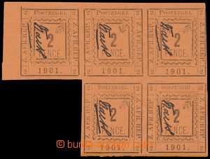 182328 - 1901 PIETERSBURG  SG.8+9, nezoubkovaný 5-blok 2P oranžová