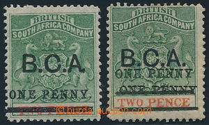 182337 - 1895 SG.20, Rhodesie, 2x Znak 2P zelená / červená, s pře