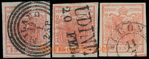 182358 - 1850 Ferch.3HP, 3x Znak 15Cts, I. typ s částí Balken dole