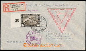 182360 - 1933 FAHRT nach CHICAGO, Let+R-dopis do USA vyfr. zn. 4RM Ch