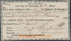 182440 - 1797 HUNGARY/  receipt on for mailing sent from post office.