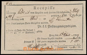 182441 - 1799 ČESKÉ ZEMĚ/  recepis na těžší zásilku odeslanou