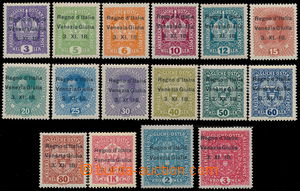 182442 - 1918 VENEZIA GIULIA  Sass.1-16, Koruna, Karel a Znak vydán
