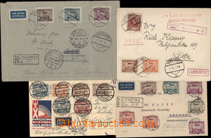 182474 - 1926-1934 4 letecké celistvosti, výstavní karta Poznaň, 