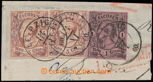 182482 - 1860 Mi.9+12e, Johann I. 1Ngr + 2x 5Ngr (rostbraun), na výs