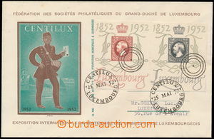 182522 - 1952 Mi.488-489, 100 let známky, obálka Lucemburské filat