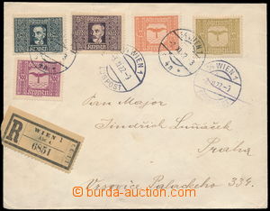 182547 - 1922 WIEN - PRAG, Reg and airmail letter sent in inflation p