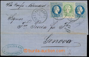 182576 - 1867 LEVANTE  dopis z roku 1875 vyfr. 3+10+10Sld hrubý tisk