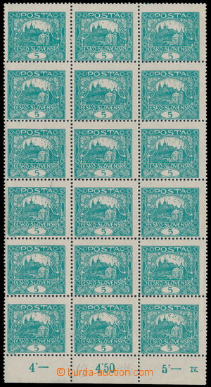 182644 -  Pof.4B, 5h modrozelená, HZ 11¾, 18-blok s dolním okr